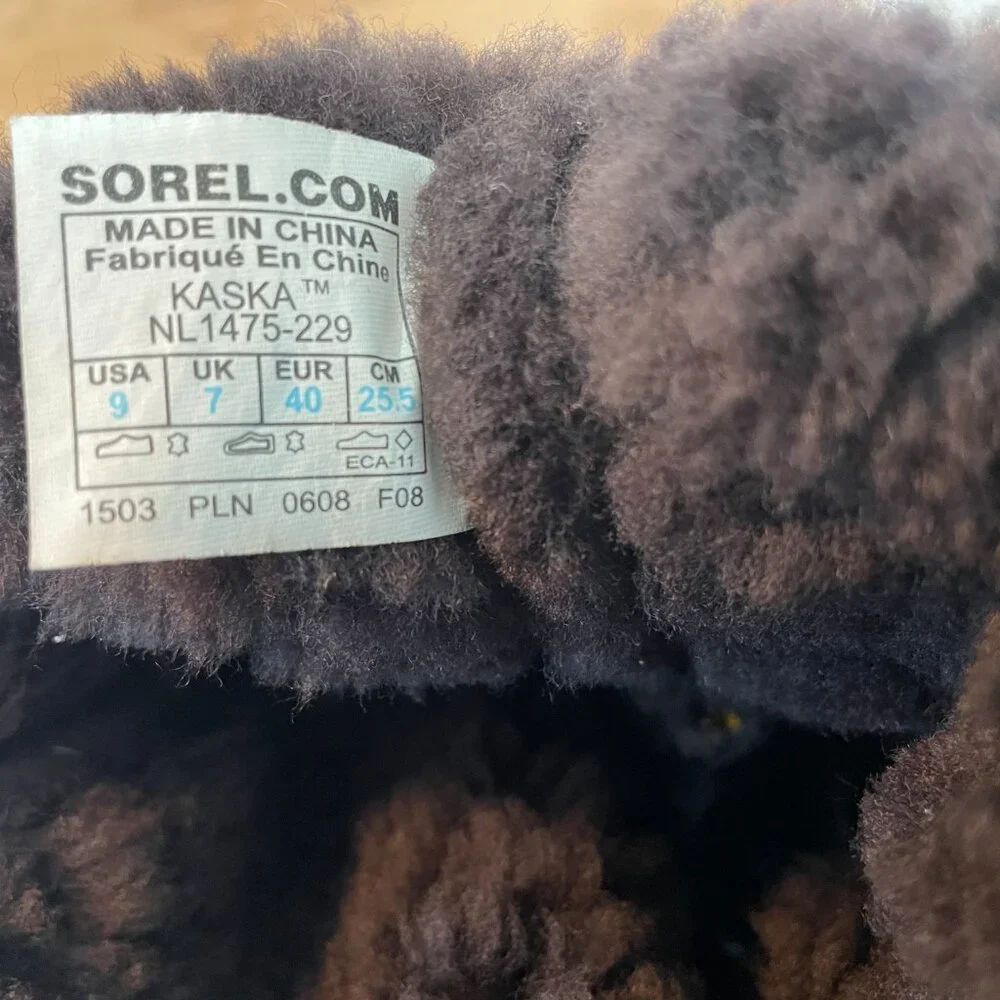 RARE Sorel Kaska sheepskin shearling suede winter boots mukluks moccasins - Picture 6 of 6